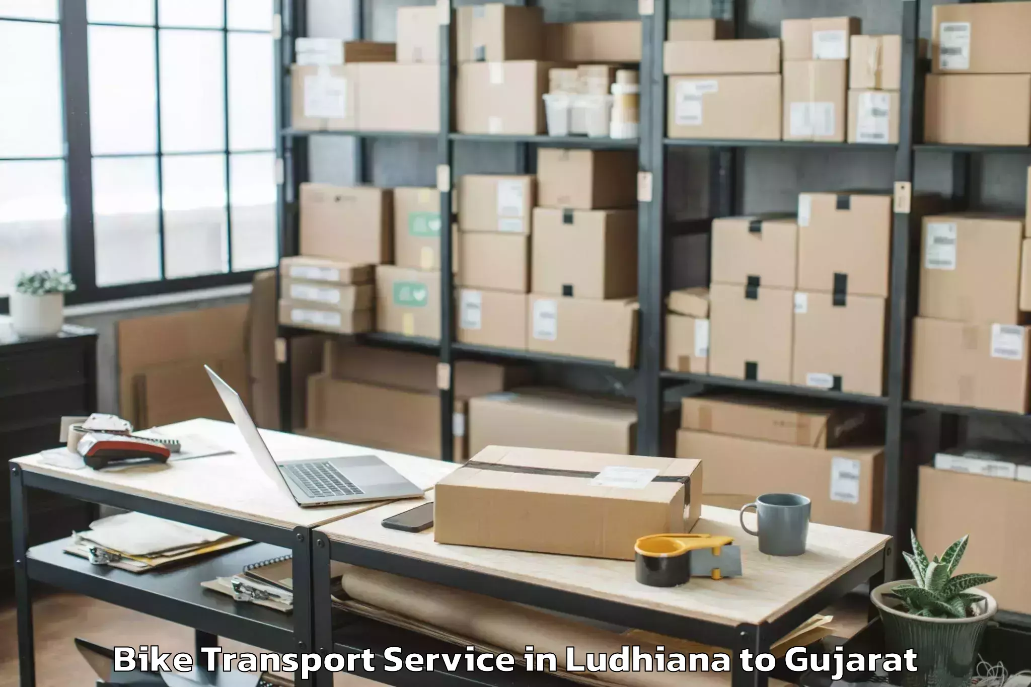 Get Ludhiana to Gujarat University Ahmedabad Bike Transport